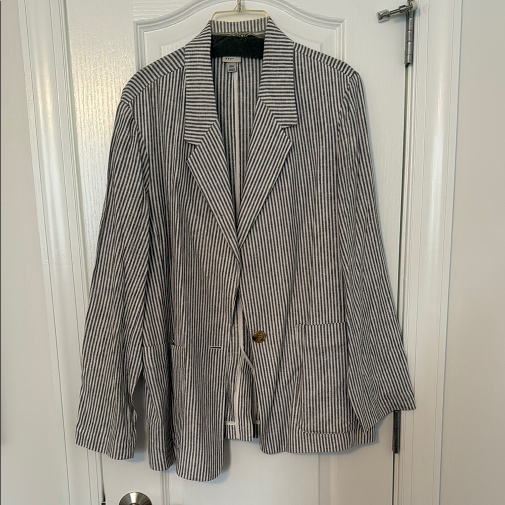Striped Black and White Women's Blazer